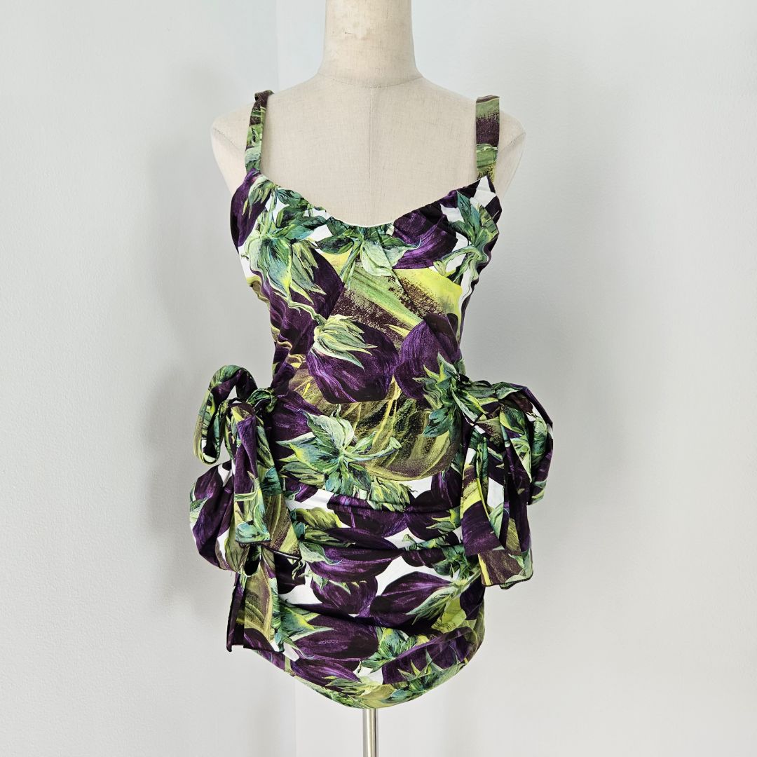 Dolce & Gabbana Aubergine Cotton Dress