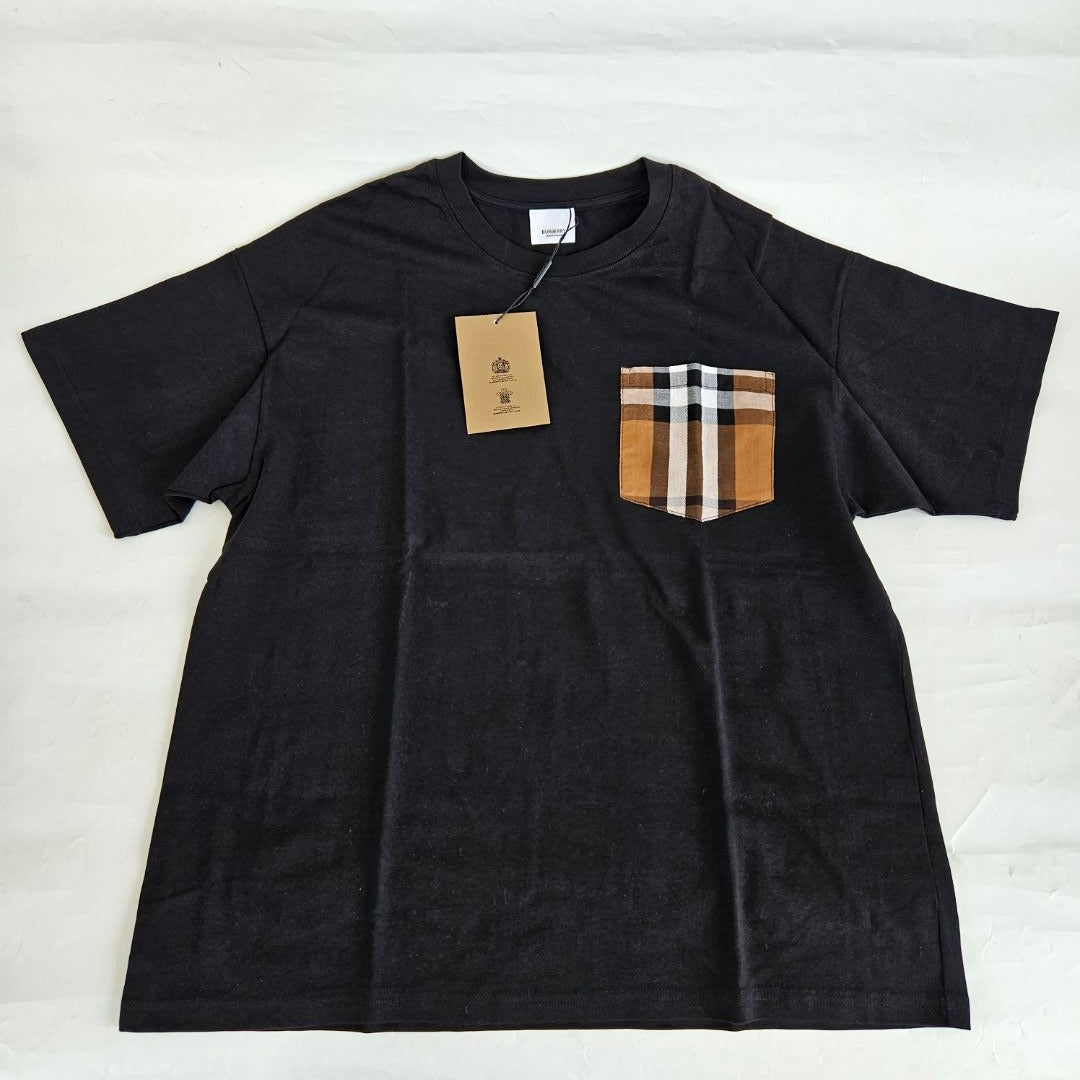 Burberry Burberry Check Pocket Cotton Black T Shirt BOPF Business of Preloved Fashion