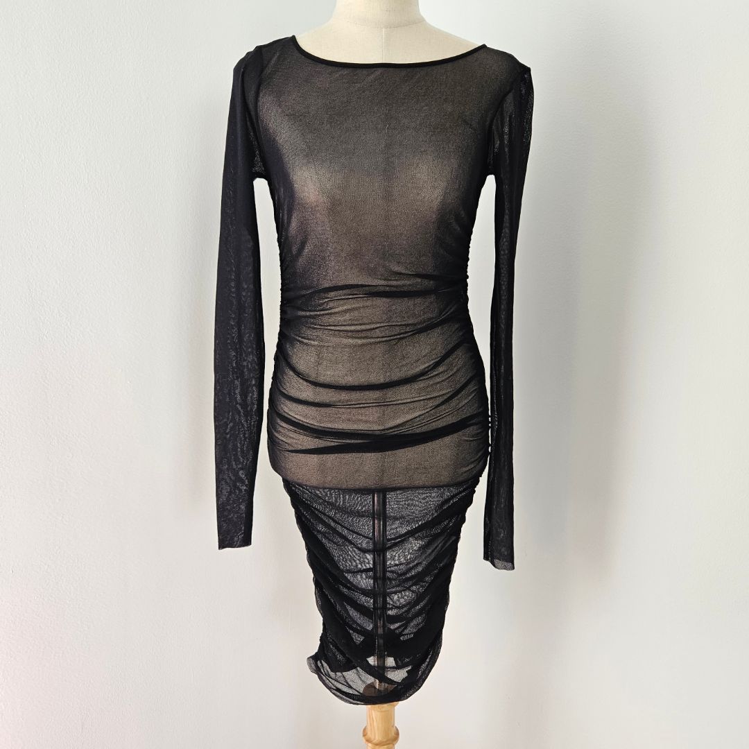 missoni mesh dress Missoni Mare ruched long sleeve swim cover dress - BOPF