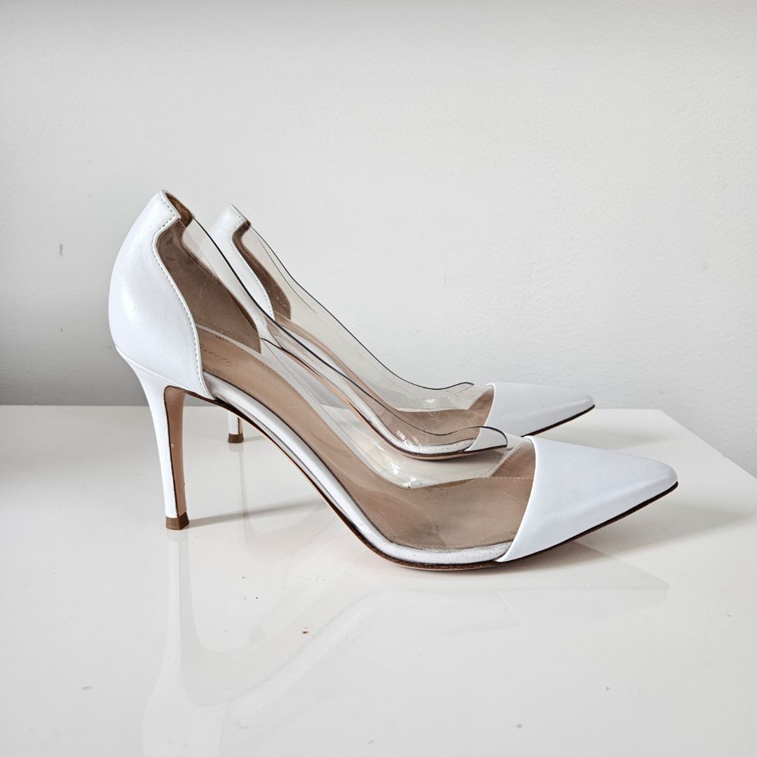 Gianvito Rossi White leather and PVC pumps, 39