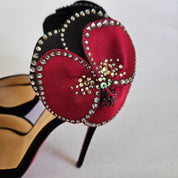 Christian Louboutin black velvet Pensamoi sandals