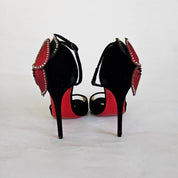 Christian Louboutin black velvet Pensamoi sandals
