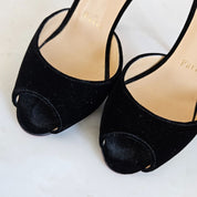 Christian Louboutin black velvet Pensamoi sandals