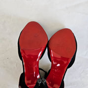 Christian Louboutin black velvet Pensamoi sandals
