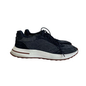 Loro Piana Dark Grey/Black Weekend Walk Canvas & Suede Sneaker