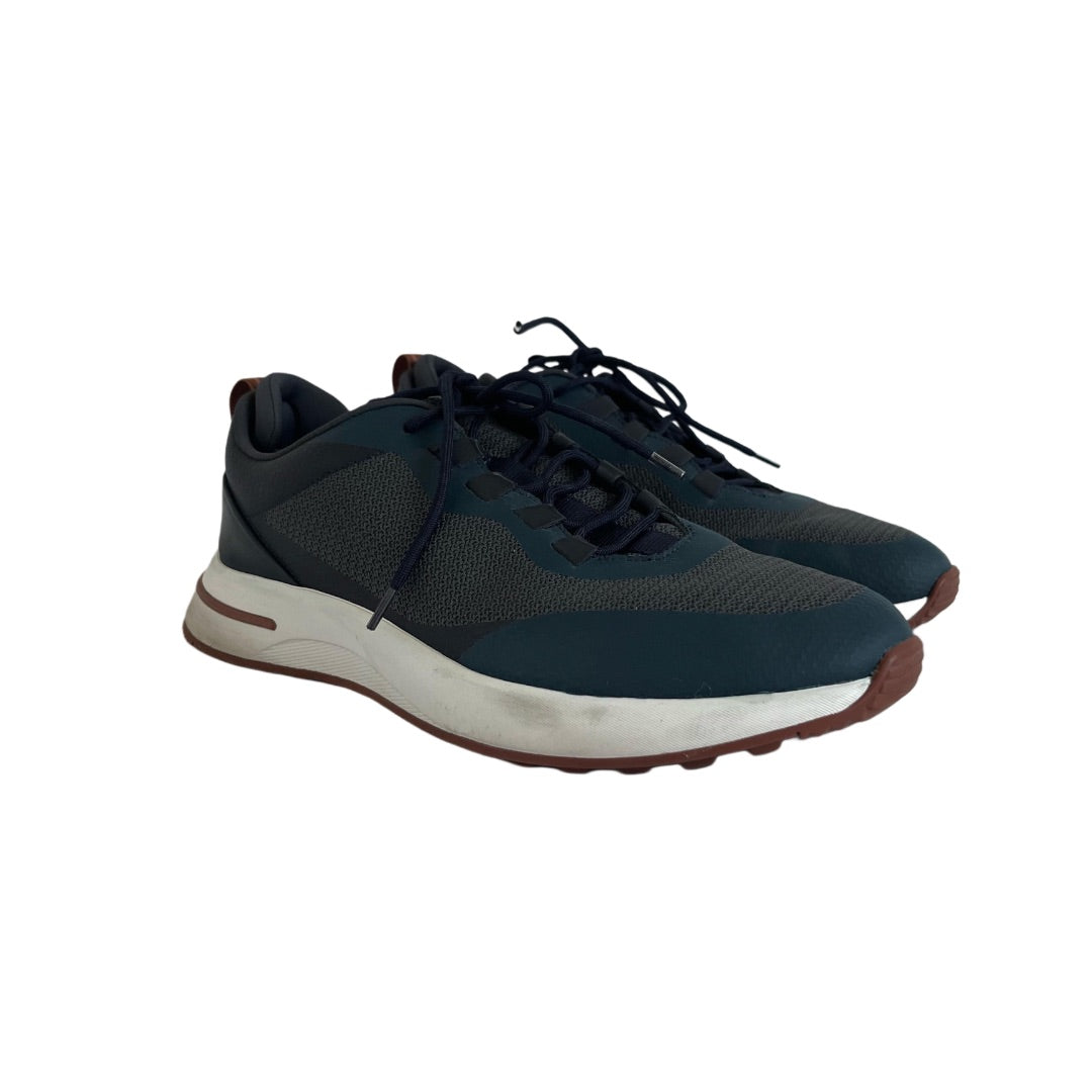 Loro Piana Navy Weekend Walk Canvas & Suede Sneaker