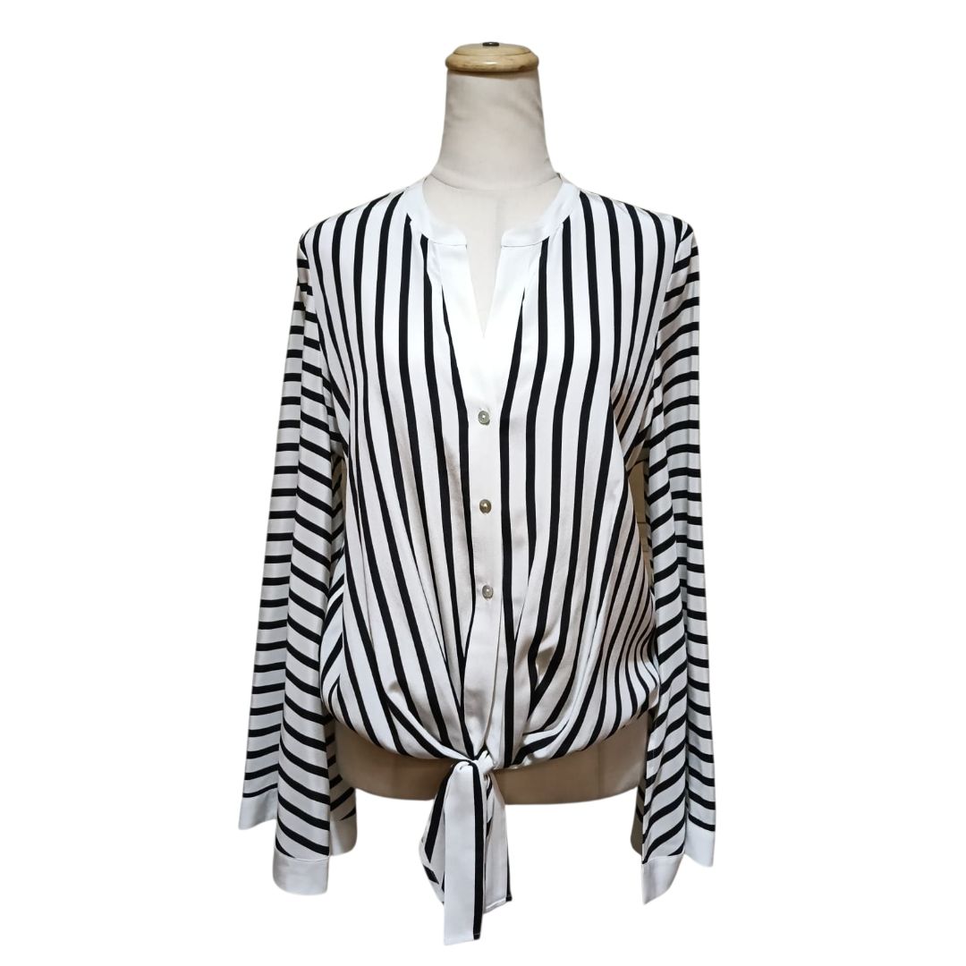 L'agence black and white striped blouse, new with tag