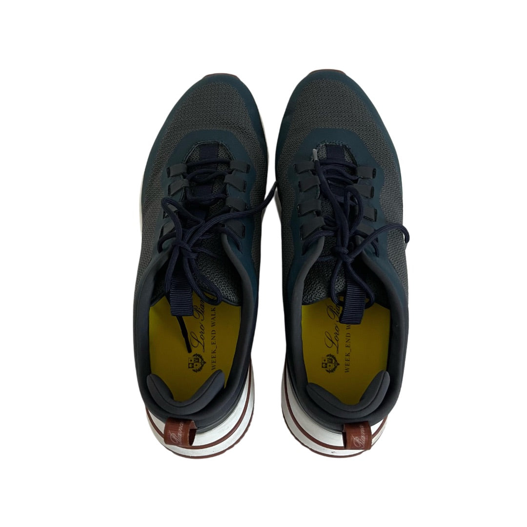 Loro Piana Dark Grey/Black Weekend Walk Canvas & Suede Sneaker