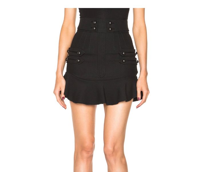 Isabel Marant Black Wool Lena 70s Brandebourg Mini Skirt