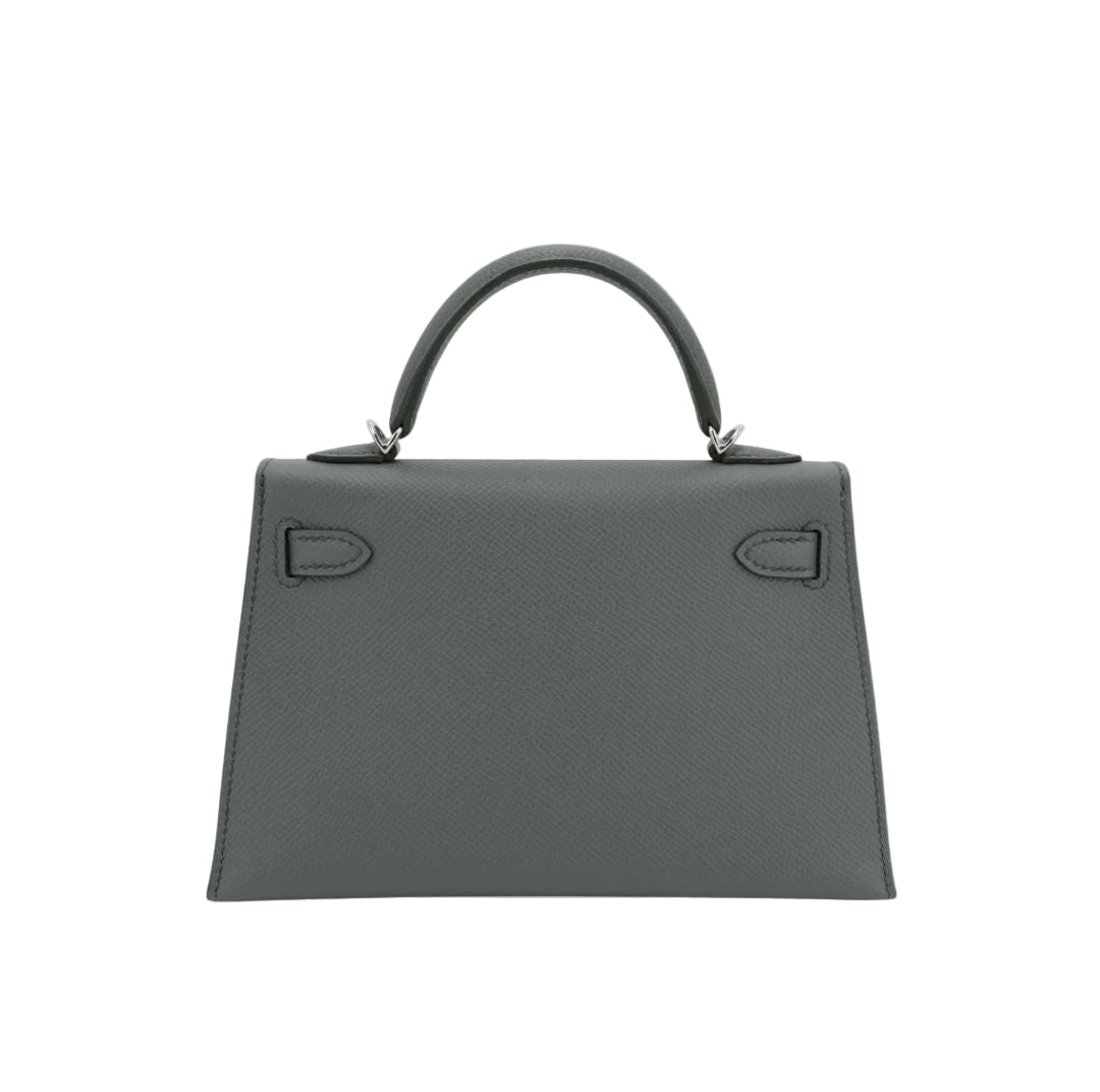Hermès Mini Kelly II in Epsom Vert Amande with Electrum Hardware