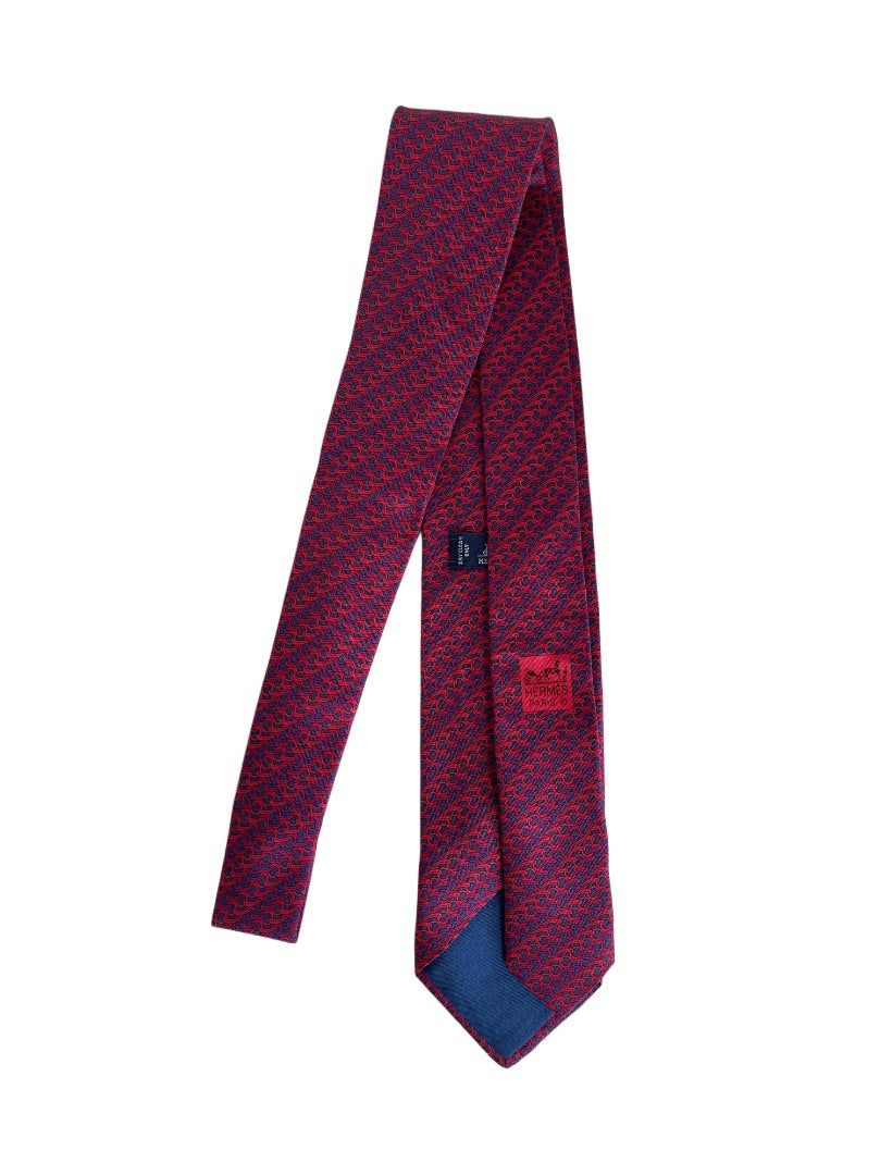 Hermes Multicolor Abstract Rope Print Neck Tie Accessories