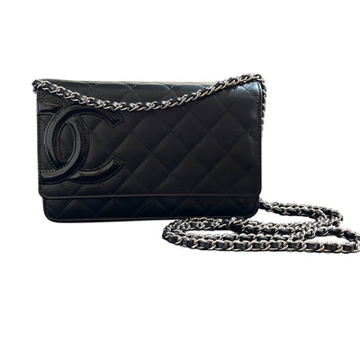 Chanel Black CC Cambon Leather Wallet On Chain