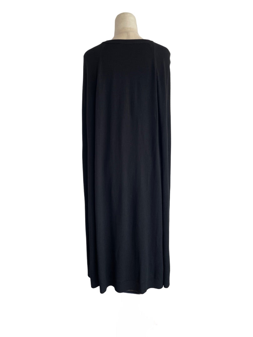 Ralph Lauren Black Cape Georgette Cocktail Dress - BOPF Ralph Lauren Black Cape Georgette Cocktail Dress - BOPF