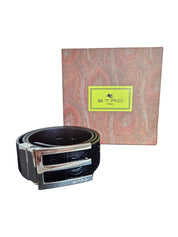 Etro Black Leather Belt