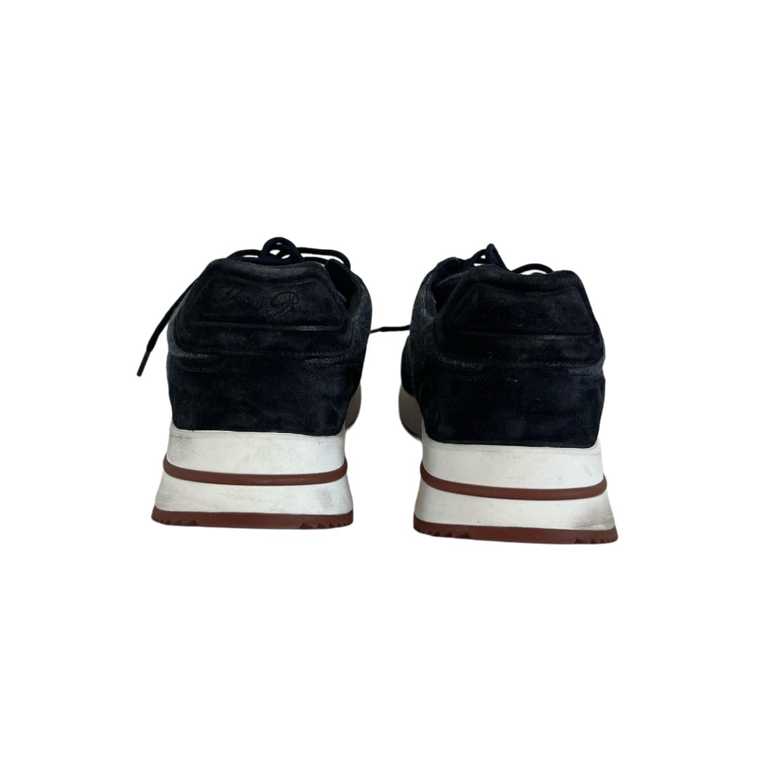 Loro Piana Dark Grey/Black Weekend Walk Canvas & Suede Sneaker