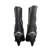 Isabel Marant Black Leather Lamcy 90 Ankle Boots Shoes, 39