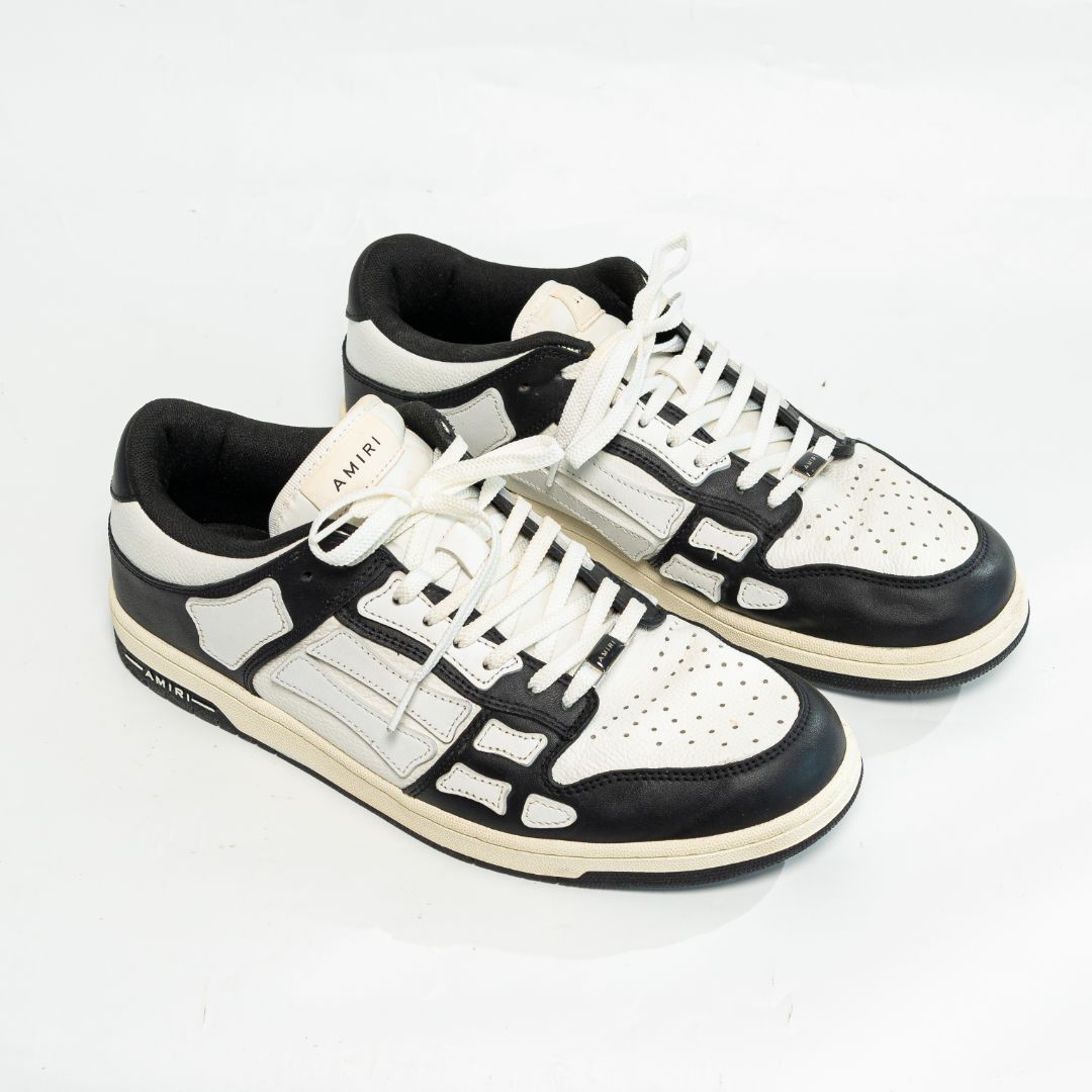 Amiri 'Skel Top Low' sneakers white and black, size US 12