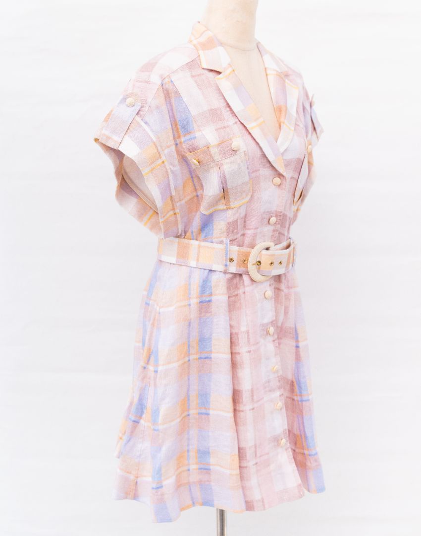 Zimmermann Pink Plaid Belted Dress - BOPF | Business of Preloved Fashion Zimmermann Pink Plaid Belted Dress - BOPF | Business of Preloved Fashion