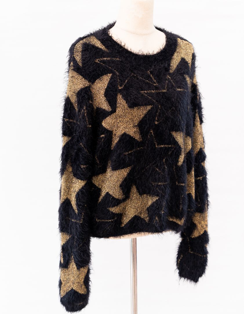 Knit Sweater Yves Saint Laurent Pull Saint Laurent Black And Gold