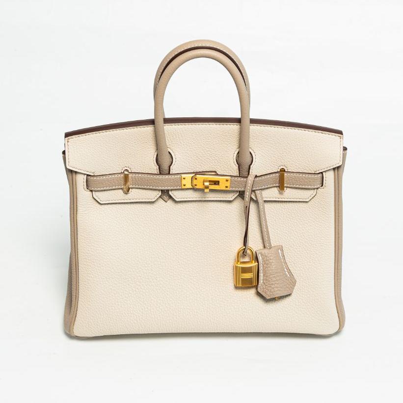 Hermès Birkin 25 HSS in Nata/Gris Tourterelle GHW