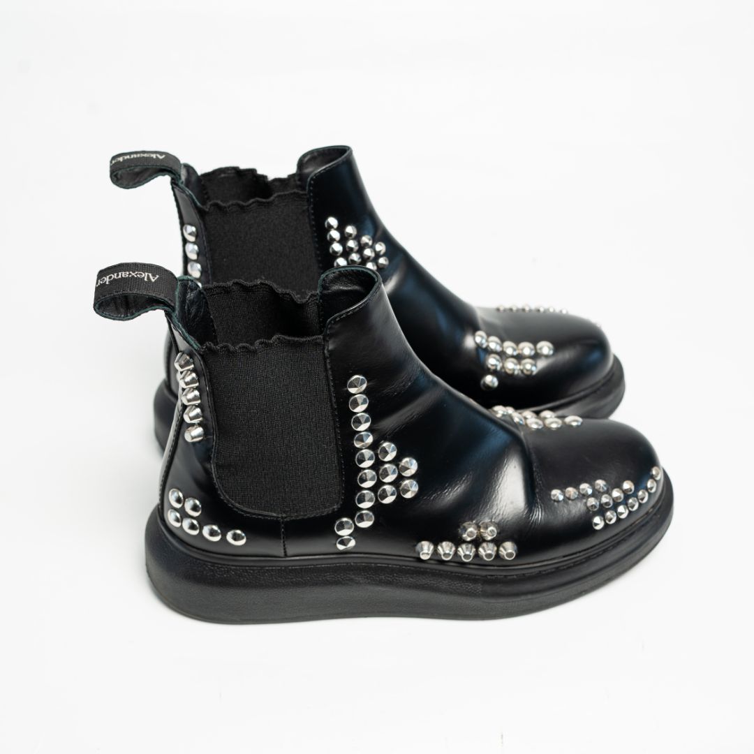 Alexander Mcqueen Studded Black Boots, 37