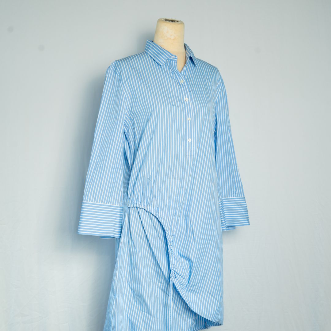 christian dior blue and white dress Dioriviera Short Flared Dress White and Navy Blue Toile de Jouy Floral Garden Cotton Poplin