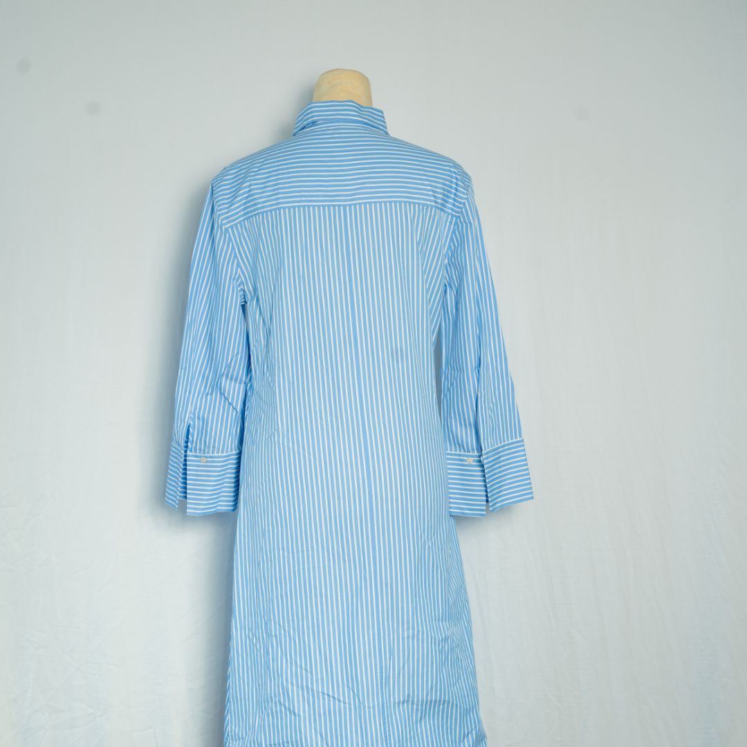 dior blue and white dress Vintage 1956 Christian Dior Couture Blue Floral Silk Portrait Collar New Look Dress