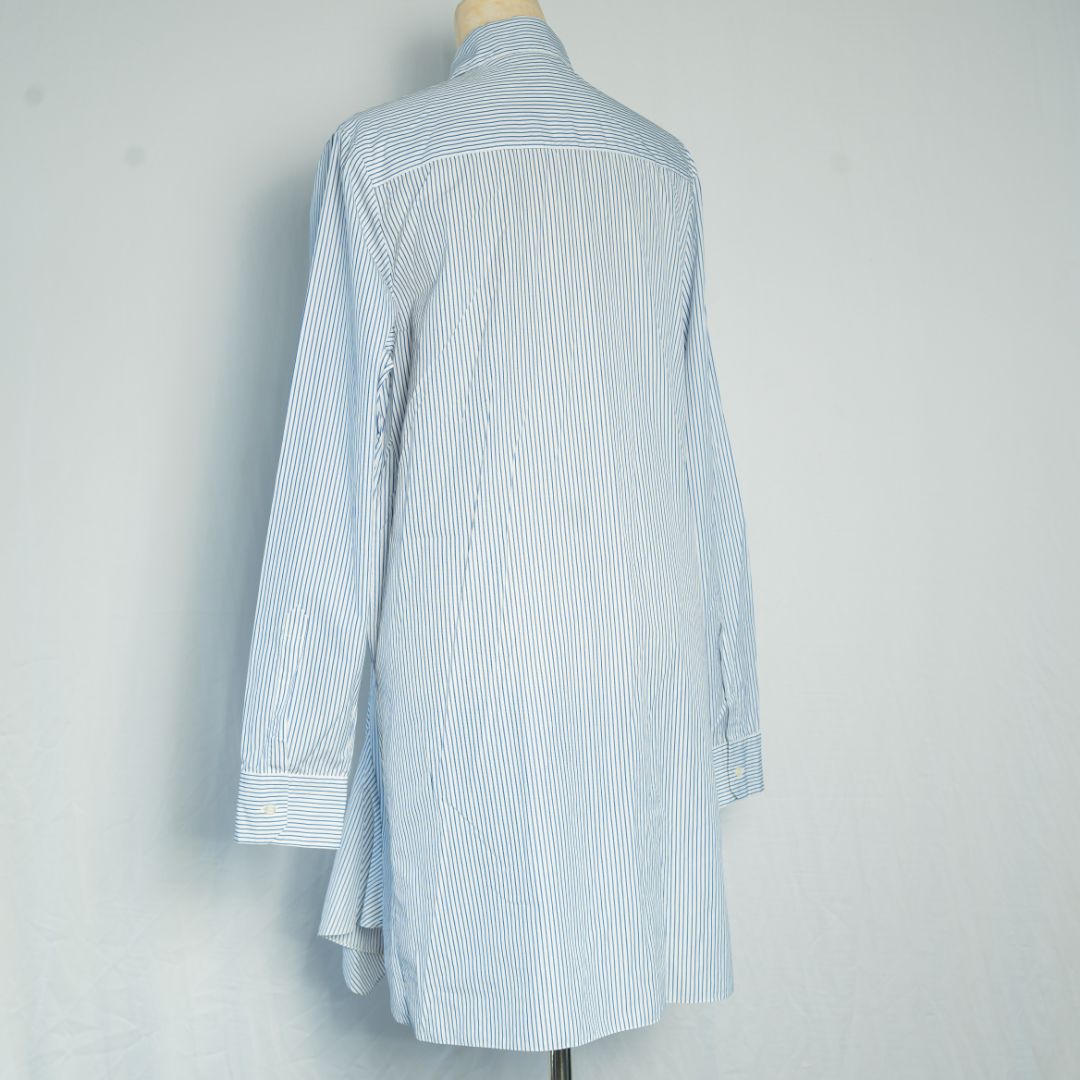 Christian Dior White and Blue pin striped shirt dress with silk scarf - BOPF | Business of Preloved Fashion Christian Dior White and Blue pin striped shirt dress with silk scarf - BOPF | Business of Preloved Fashion