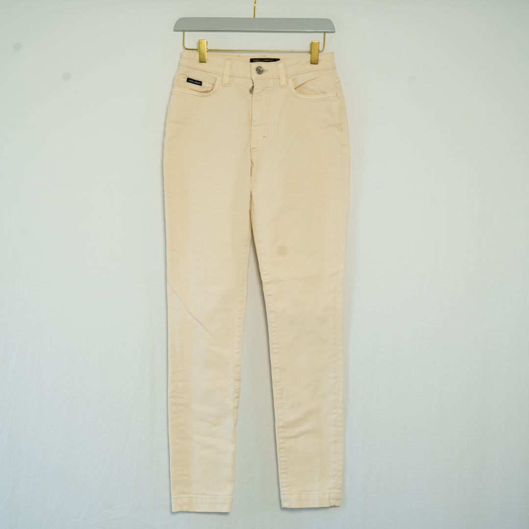 Dolce & Gabbana Off-white High Waist Denim skinny Jeans