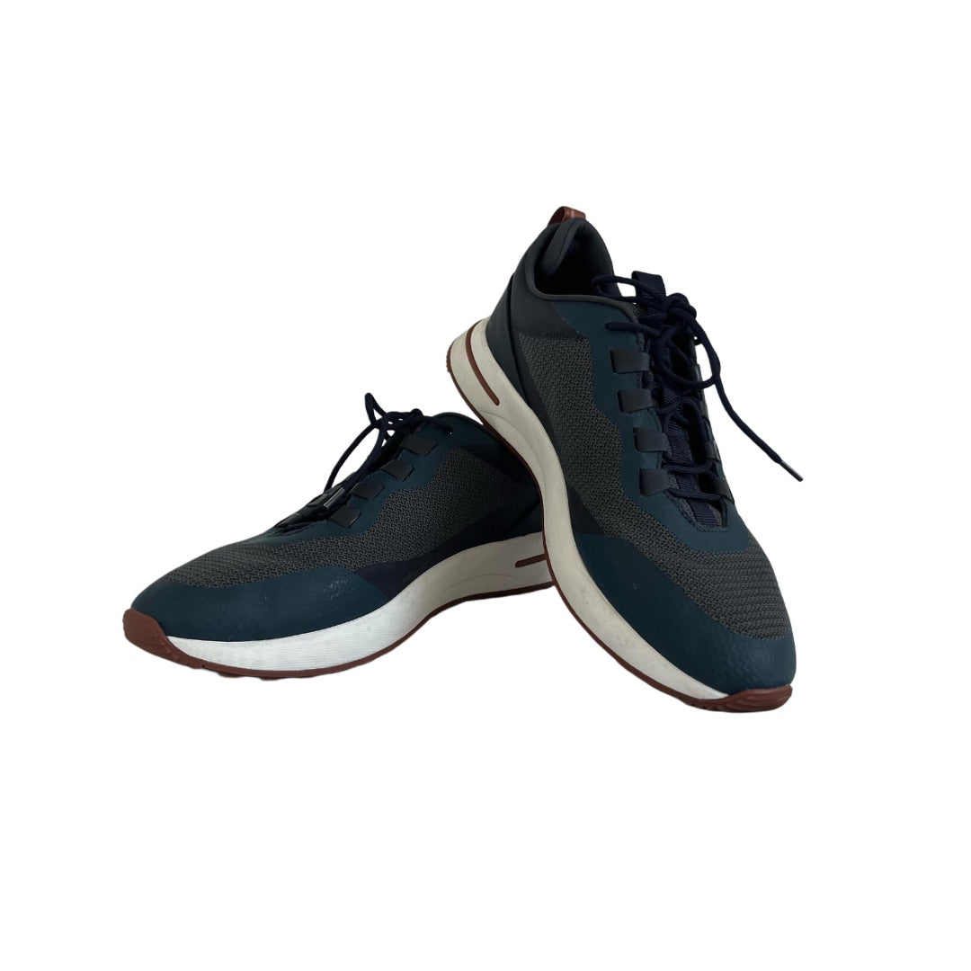 Loro Piana Navy Weekend Walk Canvas & Suede Sneaker