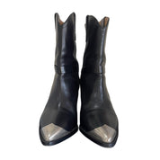 Isabel Marant Black Leather Lamcy 90 Ankle Boots Shoes, 39