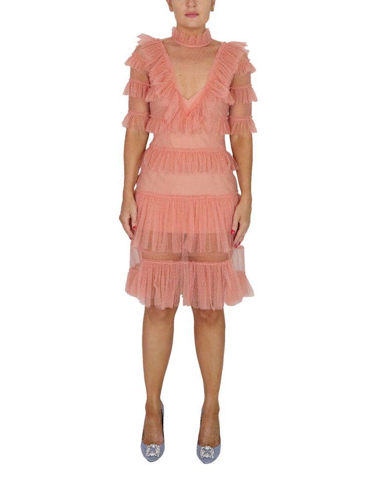 alice mccall pink lace dress Alice McCALL Lace Tiered Dress