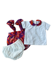 Dolce & Gabbana Purple, Red Floral Print Two Piece Swet For Children