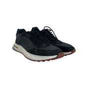Loro Piana Dark Grey/Black Weekend Walk Canvas & Suede Sneaker