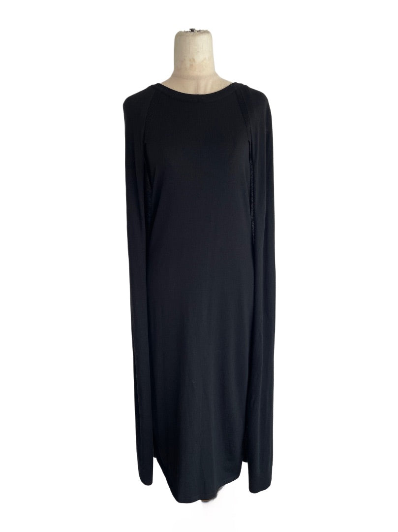 Ralph Lauren Black Cape Georgette Cocktail Dress - BOPF Ralph Lauren Black Cape Georgette Cocktail Dress - BOPF