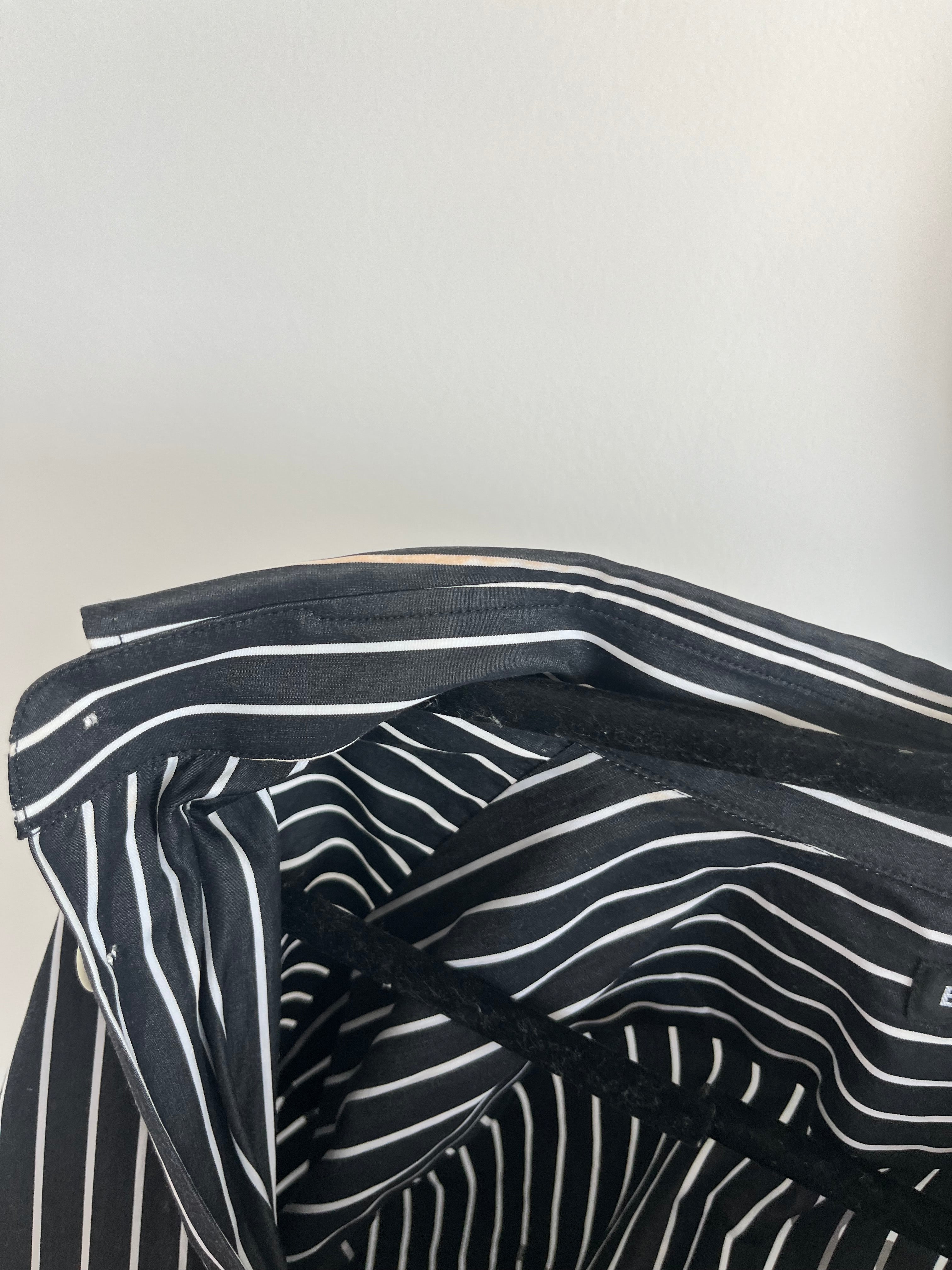 Balenciaga black and white striped shirt with logo on the back