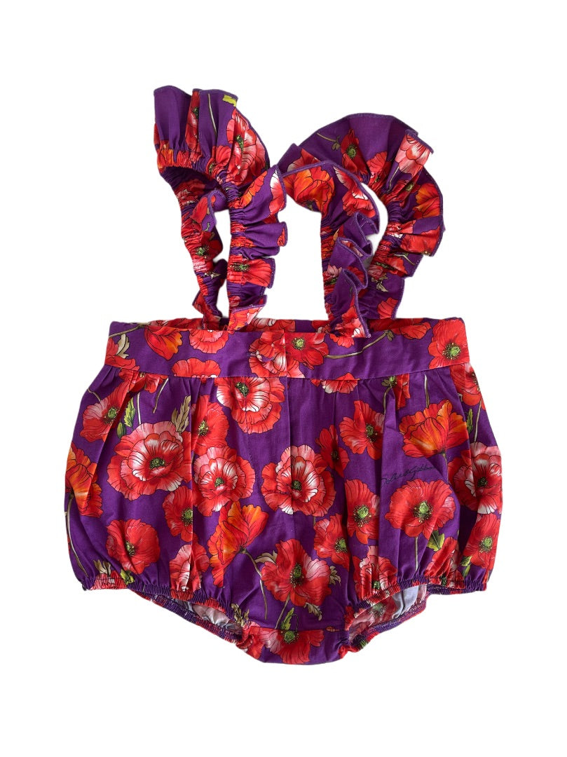 Dolce & Gabbana Purple, Red Floral Print Two Piece Swet For Children