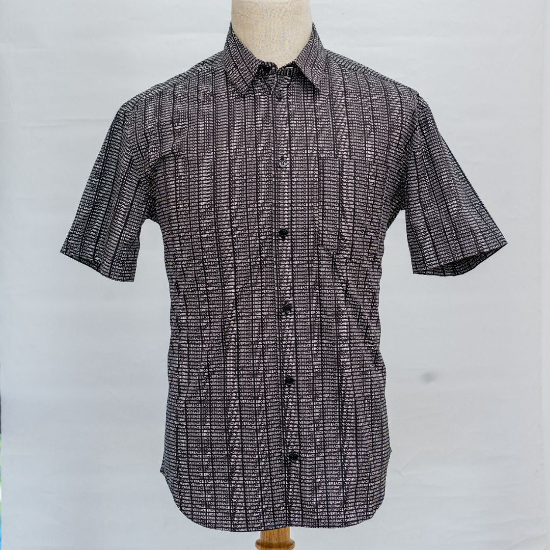 Versace black shirt with VERSACE L’HOMME logo in white