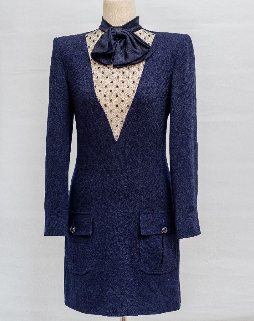 Givenchy navy blue wool mini dress - BOPF | Business of Preloved Fashion Givenchy navy blue wool mini dress - BOPF | Business of Preloved Fashion