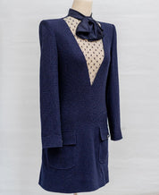 Givenchy navy blue wool mini dress