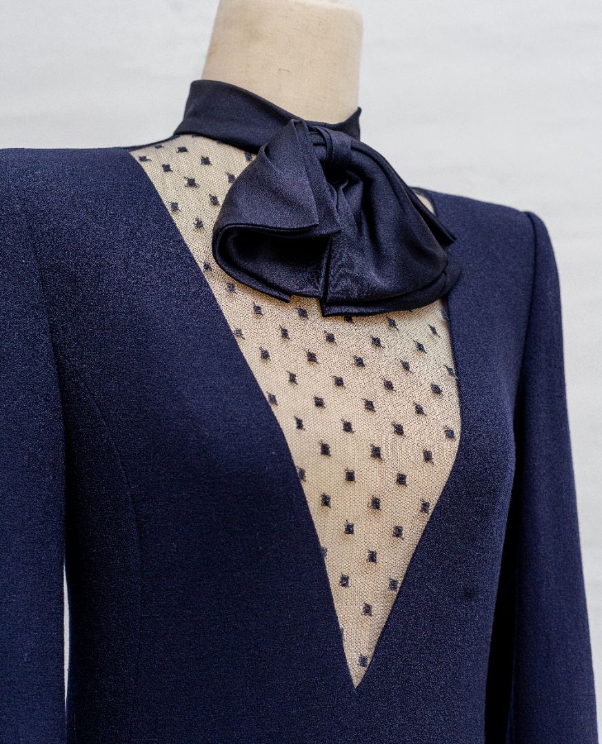 Givenchy navy blue wool mini dress