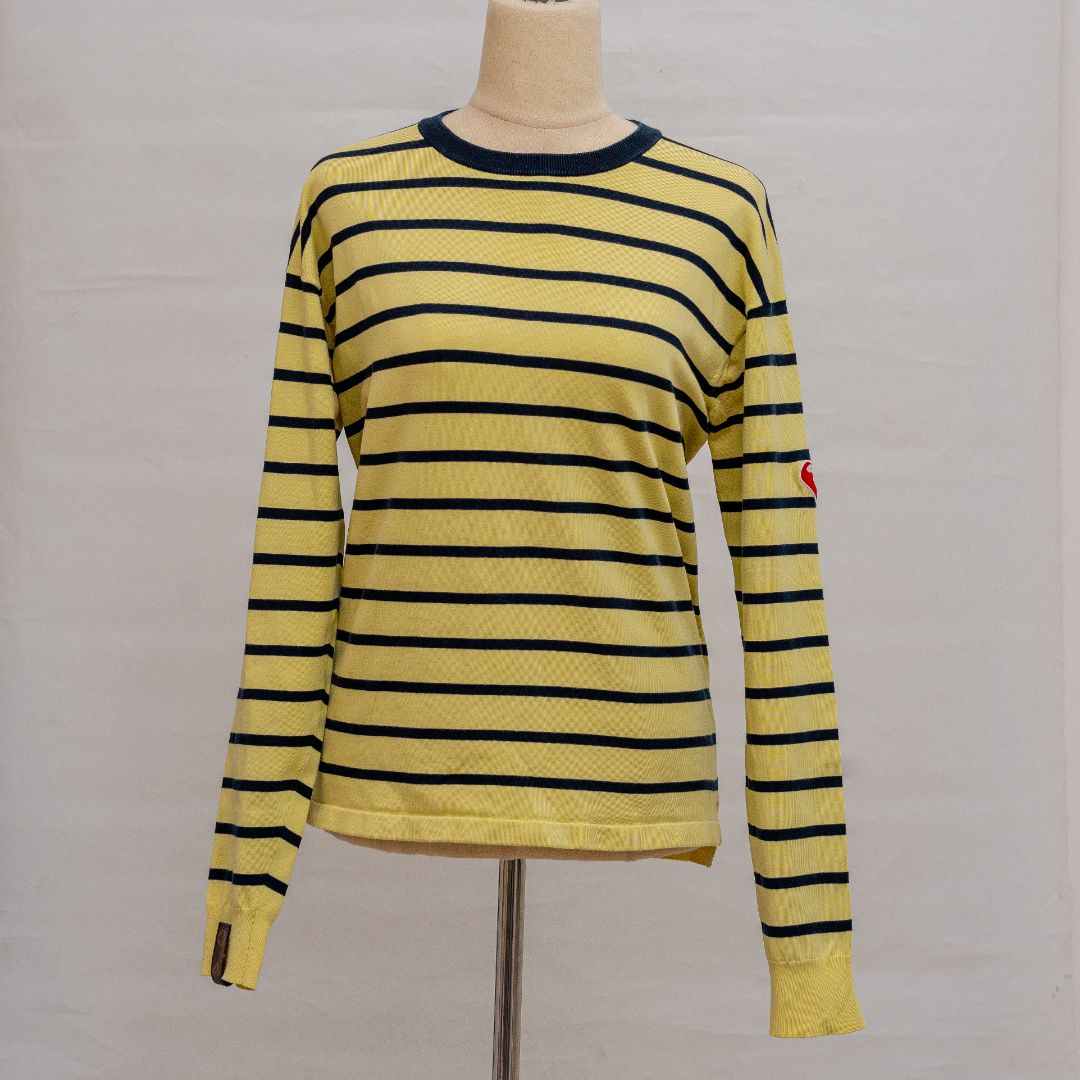 Louis Vuitton yellow navy blue stripped sweater BOPF Business