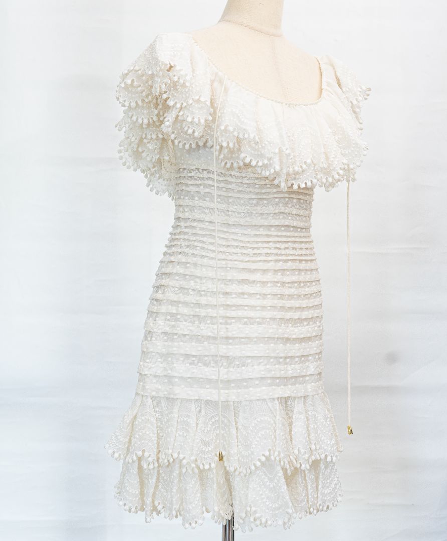 super eight embroidered dress Zimmermann Super Eight Embroidered Dress in Ivory