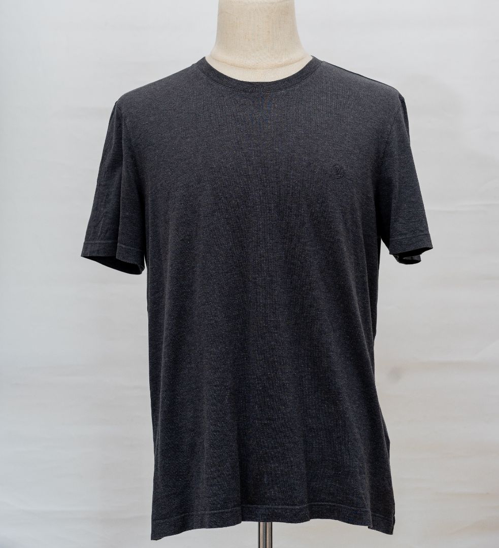 Louis Vuitton Grey T Shirt with Embroidered Logo