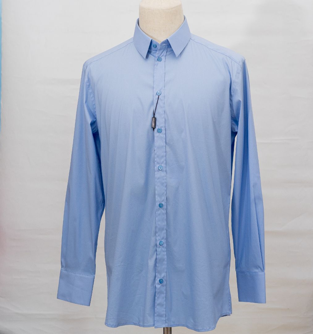 Dolce & Gabbana Blue Stretch Cotton Shirt
