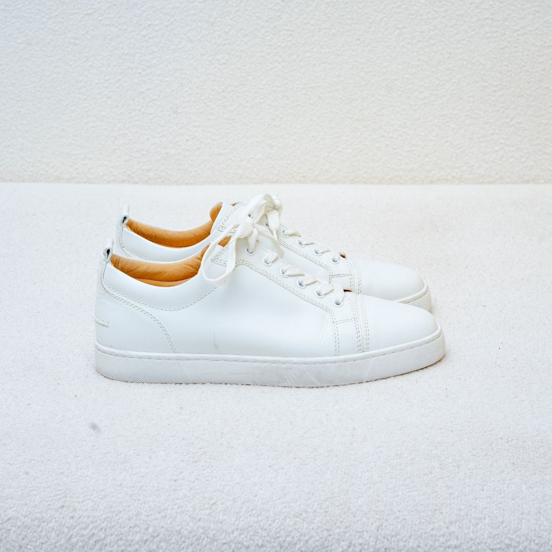 Christian Louboutin Rantulow white leather lace up sneakers, 42