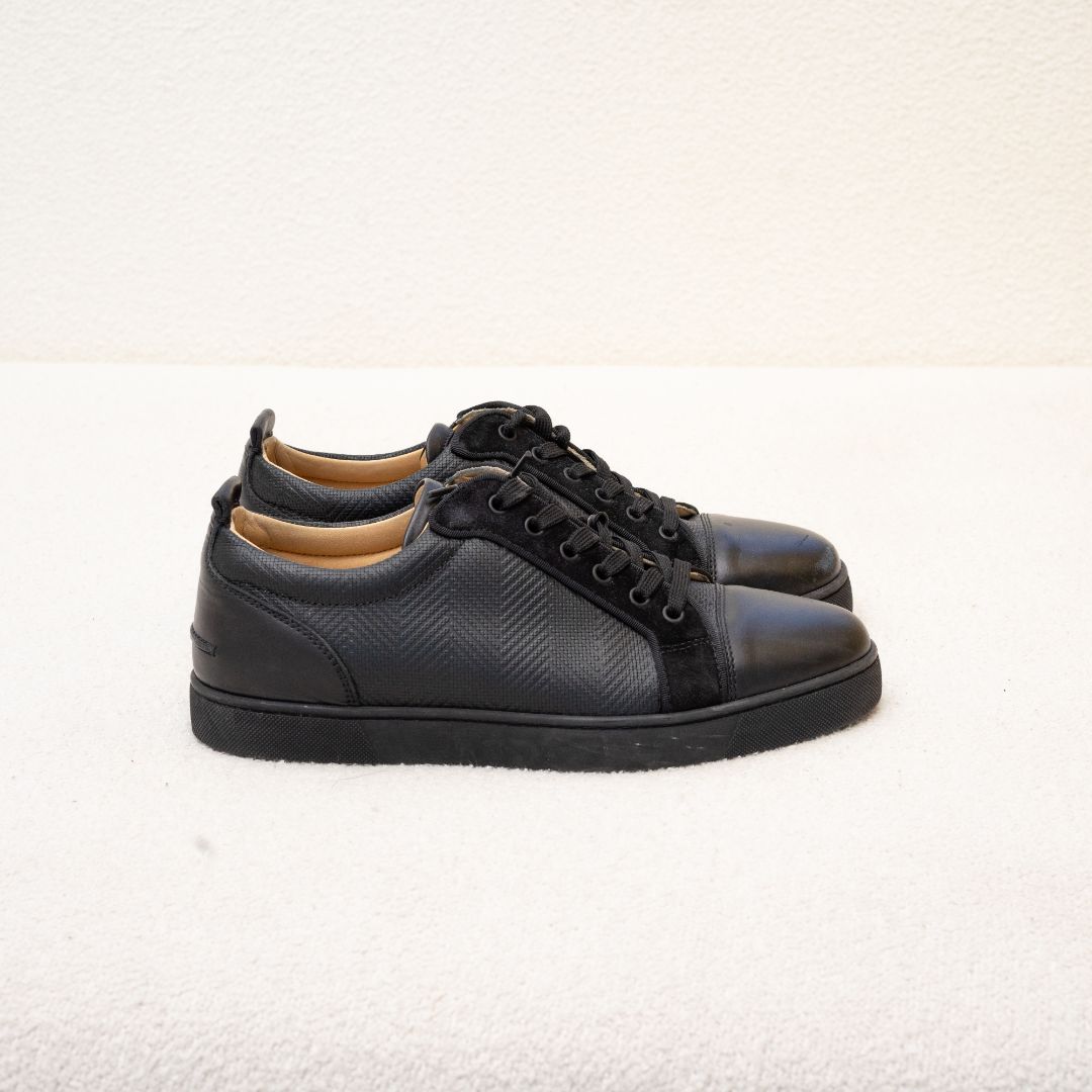 Christian Louboutin Black Leather Rantalow Men's Sneakers, 42