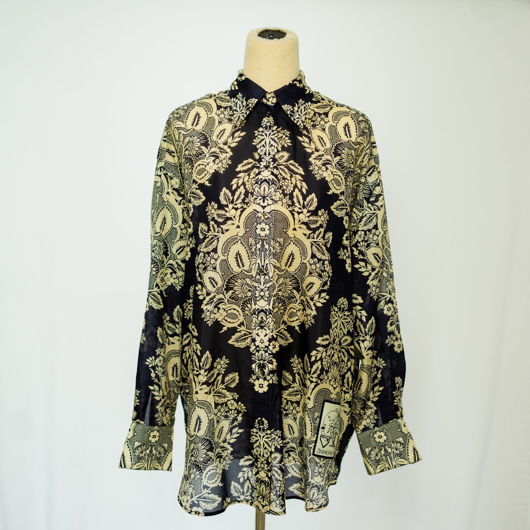 Zimmermann Pattie Floral Silk Button Down Shirt