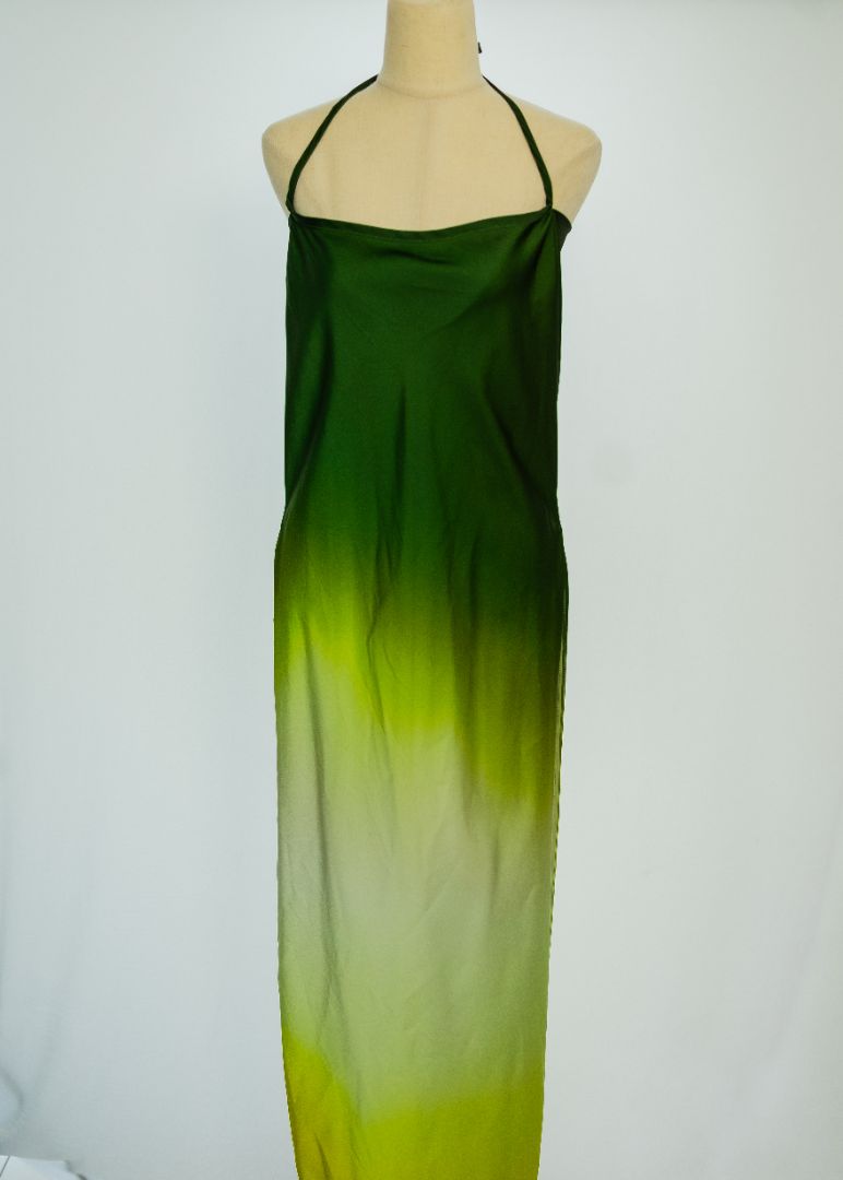 Rat & Boa Green/ Yellow Dress with Matching Sheer Shirt - BOPF