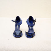 Manolo Blahnik Blue Fabric Shoes, 36.5